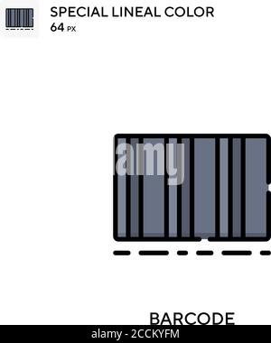 Barcode spezielles lineales Farbsymbol. Illustration Symbol Design Vorlage für Web mobile UI-Element. Perfekte Farbe modernes Piktogramm auf editierbare Kontur. Stock Vektor