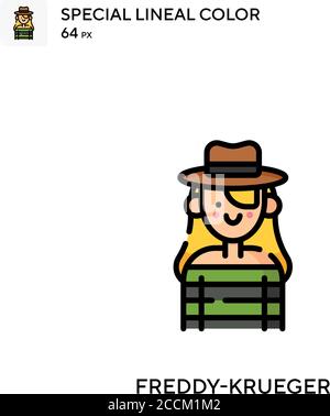 Freddy-krueger spezielles lineales Farbsymbol. Illustration Symbol Design Vorlage für Web mobile UI-Element. Perfekte Farbe modernes Piktogramm auf bearbeitbare st Stock Vektor