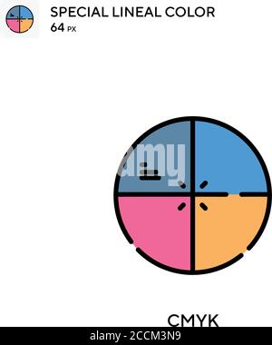 CMYK-Symbol für spezielle lineare Farben. Illustration Symbol Design Vorlage für Web mobile UI-Element. Perfekte Farbe modernes Piktogramm auf editierbare Kontur. Stock Vektor