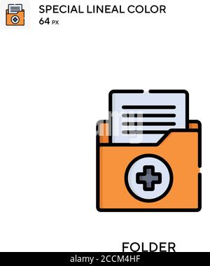 Symbol für die spezielle Linienfarbe des Ordners. Illustration Symbol Design Vorlage für Web mobile UI-Element. Perfekte Farbe modernes Piktogramm auf editierbare Kontur. Stock Vektor