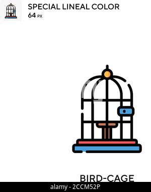 Vogelkäfig spezielles lineales Farbsymbol. Illustration Symbol Design Vorlage für Web mobile UI-Element. Perfekte Farbe modernes Piktogramm auf editierbare Kontur. Stock Vektor