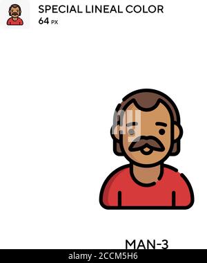 Man-3 spezielles lineales Farbsymbol. Illustration Symbol Design Vorlage für Web mobile UI-Element. Perfekte Farbe modernes Piktogramm auf editierbare Kontur. Stock Vektor
