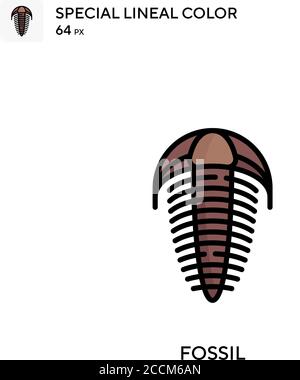 Fossil Spezielle lineare Farbe Symbol. Illustration Symbol Design Vorlage für Web mobile UI-Element. Perfekte Farbe modernes Piktogramm auf editierbare Kontur. Stock Vektor