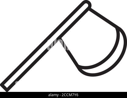 Hölzerne Axt Werkzeug retro linear Symbol Design Vektor Illustration Stock Vektor