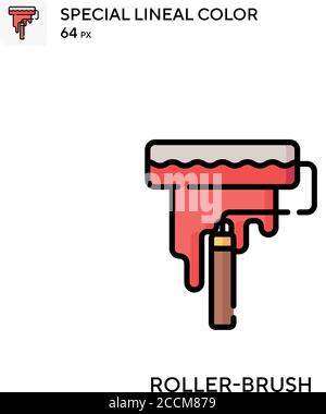 Roller-Brush spezielles lineales Farbsymbol. Illustration Symbol Design Vorlage für Web mobile UI-Element. Perfekte Farbe modernes Piktogramm auf editierbaren stro Stock Vektor