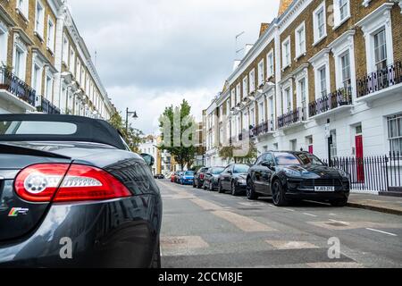 London - Wohnstraße der Stadthäuser in Pimlico, Süd-West-London Stockfoto