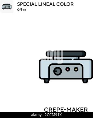 Crepe-Maker spezielles lineales Farbsymbol. Illustration Symbol Design Vorlage für Web mobile UI-Element. Perfekte Farbe modernes Piktogramm auf bearbeitbaren Strok Stock Vektor