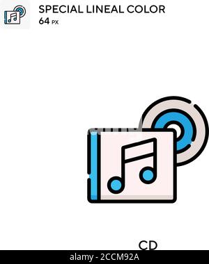 CD-spezielles lineales Farbsymbol. Illustration Symbol Design Vorlage für Web mobile UI-Element. Perfekte Farbe modernes Piktogramm auf editierbare Kontur. Stock Vektor