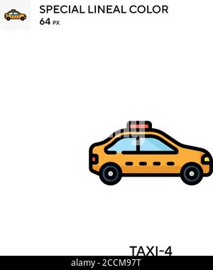 Taxi-4 spezielles lineales Farbsymbol. Illustration Symbol Design Vorlage für Web mobile UI-Element. Perfekte Farbe modernes Piktogramm auf editierbare Kontur. Stock Vektor