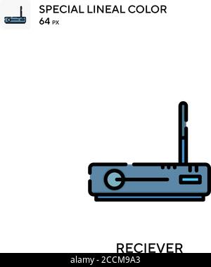 Reciever spezielles lineales Farbsymbol. Illustration Symbol Design Vorlage für Web mobile UI-Element. Perfekte Farbe modernes Piktogramm auf editierbare Kontur. Stock Vektor