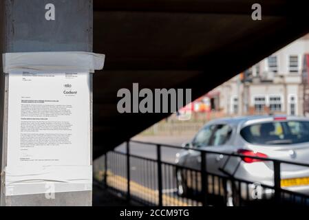 Die Bell Road Kreuzung der A127 Prince Avenue mit HobleyThick Lane, bald der Ort einer langen Umgestaltung und Straßenarbeiten. Trittfrequenz Stockfoto