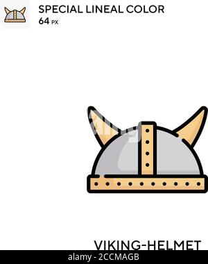 Viking-Helm Spezielle Linienfarbe Symbol. Illustration Symbol Design Vorlage für Web mobile UI-Element. Perfekte Farbe modernes Piktogramm auf bearbeitbare str Stock Vektor
