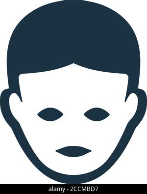 Kopf, Gesicht Symbol ist auf weißem Hintergrund isoliert. Einfache Vektordarstellung für Grafik- und Webdesign oder kommerzielle Zwecke. Stock Vektor