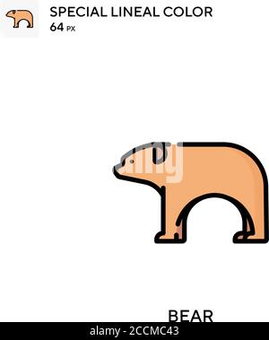 Bear Special lineales Farbsymbol. Illustration Symbol Design Vorlage für Web mobile UI-Element. Perfekte Farbe modernes Piktogramm auf editierbare Kontur. Stock Vektor