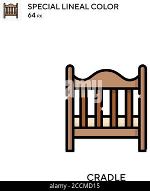 Cradle spezielles lineales Farbsymbol. Illustration Symbol Design Vorlage für Web mobile UI-Element. Perfekte Farbe modernes Piktogramm auf editierbare Kontur. Stock Vektor