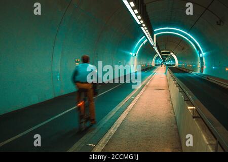 Croix-Rousse-Tunnel in der französischen Stadt Lyon Stockfoto