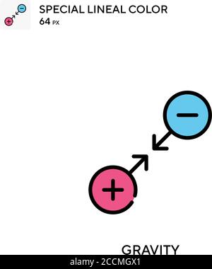 Gravity Special lineales Farbsymbol. Illustration Symbol Design Vorlage für Web mobile UI-Element. Perfekte Farbe modernes Piktogramm auf editierbare Kontur. Stock Vektor
