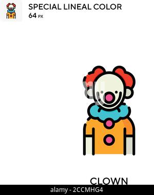 Clown Special Lineal Farbe Symbol. Illustration Symbol Design Vorlage für Web mobile UI-Element. Perfekte Farbe modernes Piktogramm auf editierbare Kontur. Stock Vektor