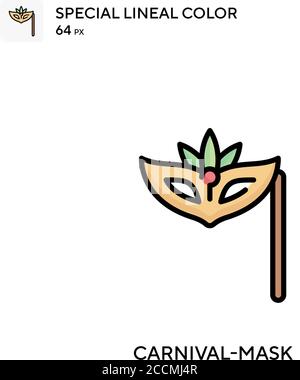 Karneval-Maske Spezielle lineare Farbe Symbol. Illustration Symbol Design Vorlage für Web mobile UI-Element. Perfekte Farbe modernes Piktogramm auf bearbeitbare str Stock Vektor