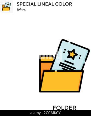 Symbol für die spezielle Linienfarbe des Ordners. Illustration Symbol Design Vorlage für Web mobile UI-Element. Perfekte Farbe modernes Piktogramm auf editierbare Kontur. Stock Vektor