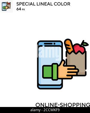 Online-Shopping Spezielle Linienfarbe Symbol. Illustration Symbol Design Vorlage für Web mobile UI-Element. Perfekte Farbe modernes Piktogramm auf bearbeitbaren s Stock Vektor
