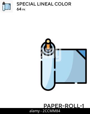 Papierrolle-1 spezielles lineales Farbsymbol. Illustration Symbol Design Vorlage für Web mobile UI-Element. Perfekte Farbe modernes Piktogramm auf editierbaren stro Stock Vektor