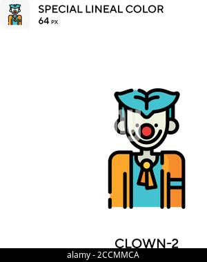 Clown-2 Spezielle lineare Farbe Symbol. Illustration Symbol Design Vorlage für Web mobile UI-Element. Perfekte Farbe modernes Piktogramm auf editierbare Kontur. Stock Vektor
