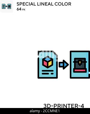 3d-Printer-4 spezielles lineales Farbsymbol. Illustration Symbol Design Vorlage für Web mobile UI-Element. Perfekte Farbe modernes Piktogramm auf editierbaren stro Stock Vektor