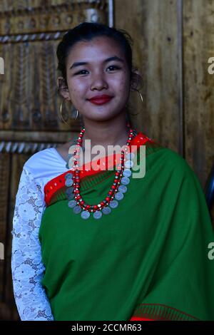 Naga Stämme Kultur, Erbe und Traditionen aus Hornbill Festival, Kisama, Nagaland, Nordostindien Stockfoto