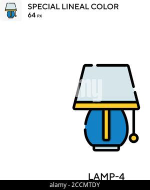 Lampe-4 spezielles lineales Farbsymbol. Illustration Symbol Design Vorlage für Web mobile UI-Element. Perfekte Farbe modernes Piktogramm auf editierbare Kontur. Stock Vektor