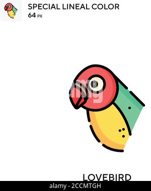 Lovebird Spezielle lineare Farbe Symbol. Illustration Symbol Design Vorlage für Web mobile UI-Element. Perfekte Farbe modernes Piktogramm auf editierbare Kontur. Stock Vektor