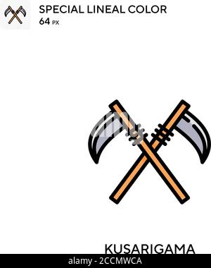 Kusarigama Spezielle lineare Farbe Symbol. Illustration Symbol Design Vorlage für Web mobile UI-Element. Perfekte Farbe modernes Piktogramm auf editierbare Kontur Stock Vektor