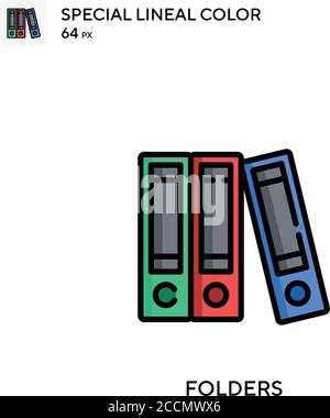 Ordner spezielles lineales Farbsymbol. Illustration Symbol Design Vorlage für Web mobile UI-Element. Perfekte Farbe modernes Piktogramm auf editierbare Kontur. Stock Vektor