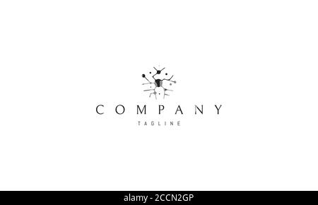 Vektor-Logo, auf dem ein abstraktes Bild einer Neuronenzelle. Stock Vektor