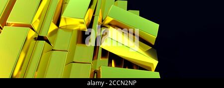 Gold Bars realistisches 3d-Rendering Stockfoto