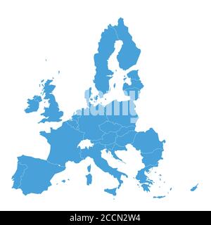 Politische Landkarte der Europäischen Union, EU, Mitgliedsstaaten. Einfache flache Vektordarstellung. Stock Vektor