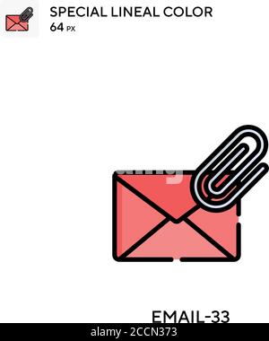 Email-33 spezielles lineales Farbsymbol. Illustration Symbol Design Vorlage für Web mobile UI-Element. Perfekte Farbe modernes Piktogramm auf editierbare Kontur. Stock Vektor