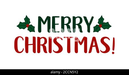 Frohe Weihnachten Zitat als Logo oder Header. Festschrift für Plakat, Karte, Einladung, Banner, Etikett, Flyer. Stock Vektor
