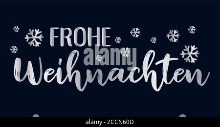 Frohe Weihnachten Zitat in Deutsch als Logo oder Header. Übersetzte Frohe Weihnachten. Festschrift für Plakat, Karte, Einladung. Stock Vektor