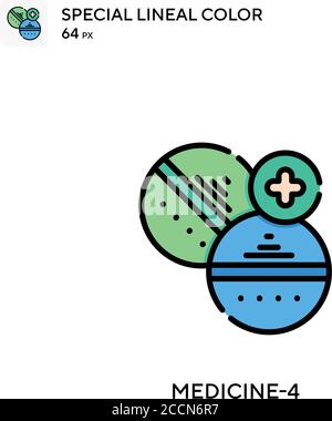 Flugzeugspezial lineales Farbsymbol. Illustration Symbol Design Vorlage für Web mobile UI-Element. Perfekte Farbe modernes Piktogramm auf editierbare Kontur. Stock Vektor