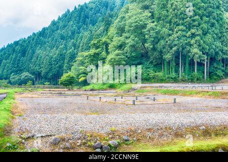 Fukui, Japan - Ichijodani Asakura Familie Historische Ruinen in Fukui City, Fukui Präfektur, Japan. Stockfoto