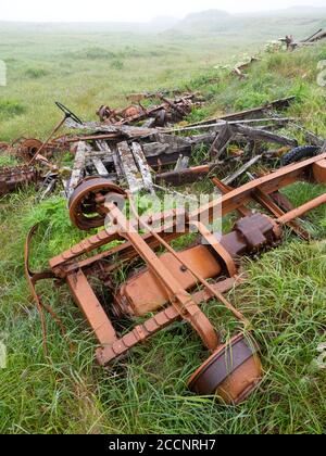 Überreste der Kriegsmaschinerie des Zweiten Weltkriegs auf Kiska Island, Aleutians, Alaska. Stockfoto