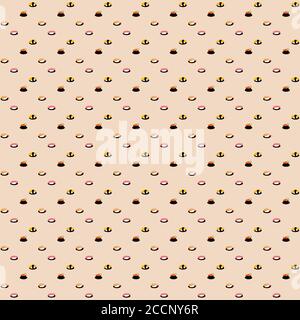 Japanisches Sushi-Muster Nahtloser Hintergrund Stock Vektor