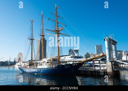 Hyogo, Japan - Feb 04 2020 - wunderschöne Aussicht vom Meriken Park in Kobe, Hyogo, Japan. Stockfoto