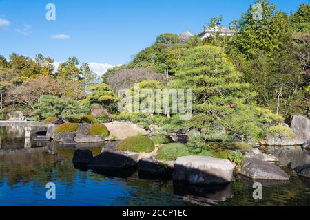 Hyogo, Japan - Koko-en Gardens in der Nähe von Himeji Castle in Himeji, Hyogo, Japan. Koko-en ist ein japanischer Garten neben dem Himeji Schloss. Stockfoto