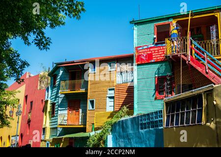 Die bunte Caminito Gegend von La Boca, Buenos Aires, Argentinien Stockfoto