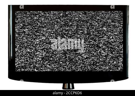 tv-Bildschirm mit statischer Anzeige auf dem Bildschirm Stockfoto