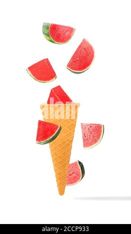 Eiszapfen mit Zutaten in Bewegung Stockfoto