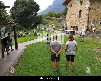 Italien, Capo di Ponte, Rock Carvings National Park, 'Segni' Photography Festival Stockfoto