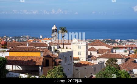 Blick über die Dächer von La Orotava auf der Insel Von Teneriffa Stockfoto